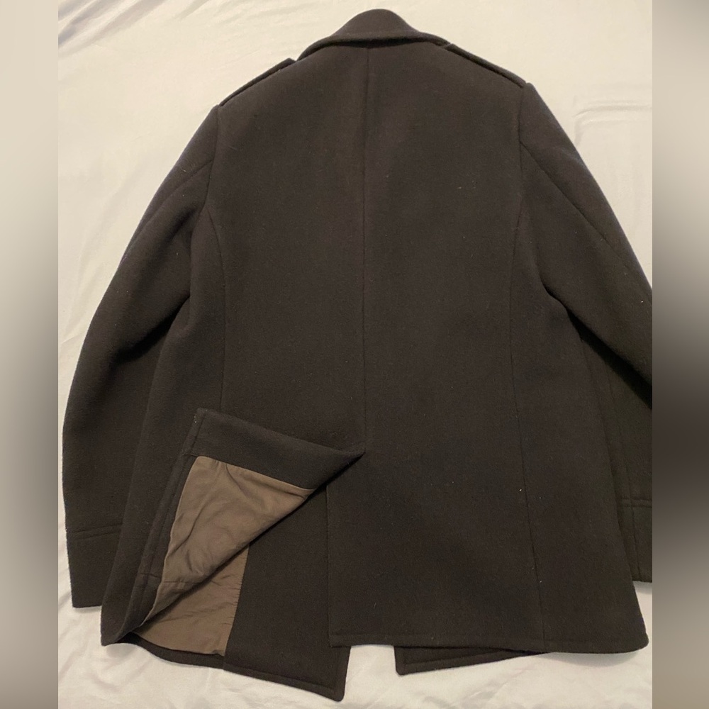Polo Ralph Lauren Polo Wool-Blend Melton Peacoat Jacket Men’s 42L Navy Blue - Picture 7 of 14